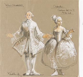 MICHAEL STENNETT (1946 - 2020) 6 costume designs and 1 set design for Cinderella.